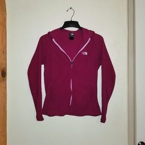 The North Face pink hoodie in Large.